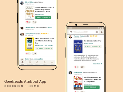 Goodreads Android App - Redesign - Home