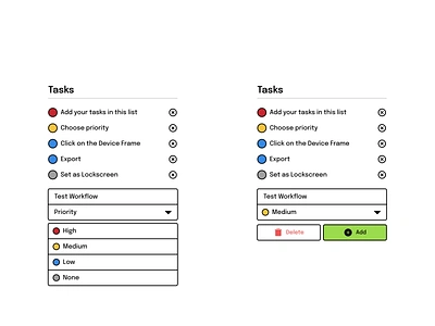 Choose Priority - Lockscreen Tasks Website black figma line lockscreen tasks minimal neubrutalism productivity tasks todo ui design ui ux wallpaper web ui