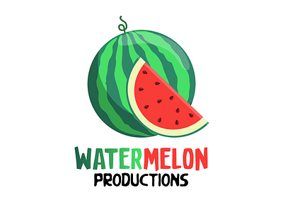 Watermelon Productions Logo art brand branding clean design flat graphic design graphics designer icon identity illustration illustrator lettering logo minimal movies photoshop typography vector youtube