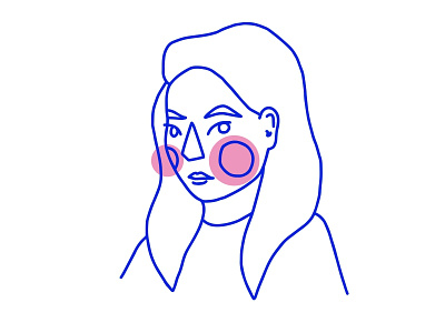 Self-portrait blush bold character design cheeks girl outline portrait