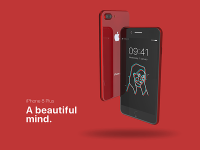 iPhone 8 Plus: A beautiful mind 3d 3d graphics cinema 4d iphone iphone 8 plus mobile phone model product red render