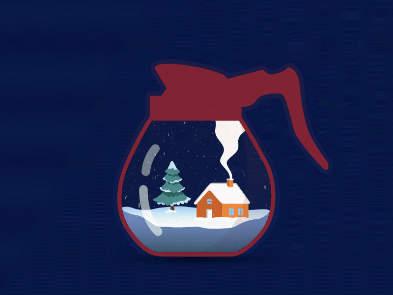 Coffee snow globe animation batch brew carol christmas christmas tree coffee cottage illustration landscape merry christmas motion night life silent night smoke snow day snow flakes snowglobe specialty coffee winter winter is coming