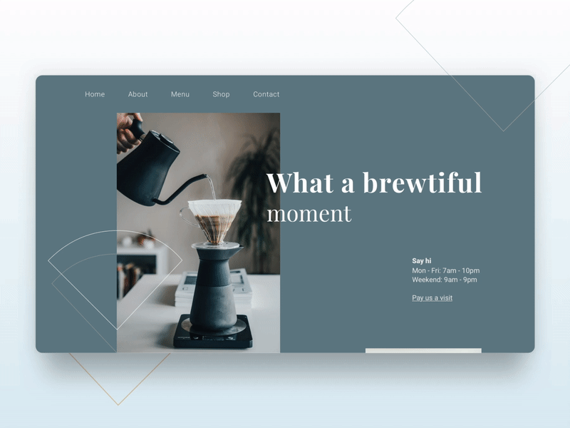 Brewtiful moment - extended after effects barista bean coffee hario motion scroll animation scrolling specialty coffee triangle ui user interface v60 web design