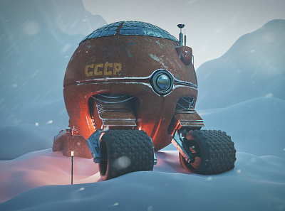 terrain vehicle 3d art blender illustration robot texturing ussr визуализация