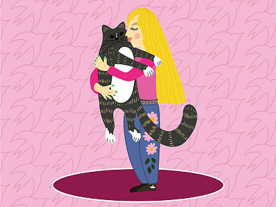 Home favorite. Cat. Kris. cat girl illustration illustrator like pink vector