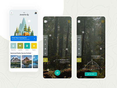 Find A Campsite App app ar ar app camp camp app camping campsite illustrator sketch