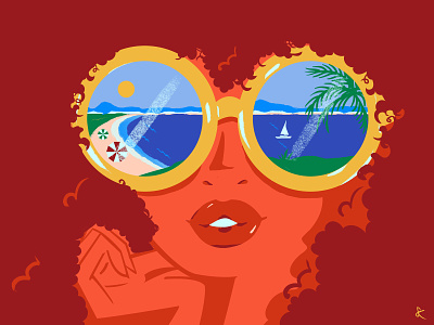 Beach Glasses beach design digital art editorial illustration illustration lifestyle illustration ocean summer summertime sun tropical vacation