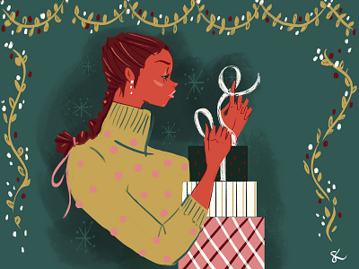 Holiday wrapping celebrate christmas design digital art editorial illustration fashion illustration festive gifts holidays lifestyle illustration