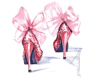 Party Heels celebrate design fancy fashion illustration feminine handdrawn heels illustration party shoes sparkle watercolor
