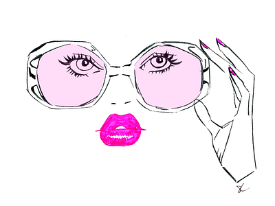 Glasses with Pink