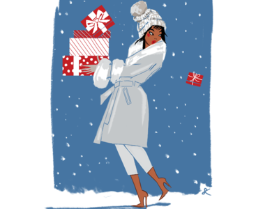 Holiday Gifts boots celebrate christmas coats design digital art editorial illustration fashion illustration feminine gifts holidays illustration lifestyle illustration presents winter woman