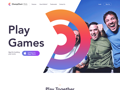 A piece of simple landing page for sport app app clean creative fresh game landing page run sport web design