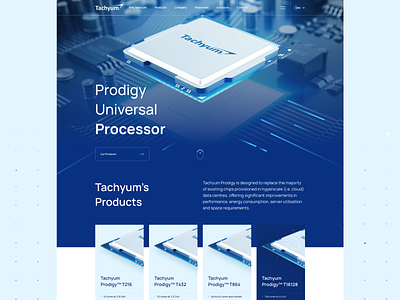 Homepage Tachyum Processors amd animation blue cpu creative intel landing page processor ui ux web design