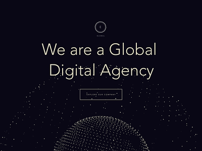 Animated Landing Page Concept for Digital Agency 3d agency animation branding company digital earth header interface landing page luxury motion graphics ui web design