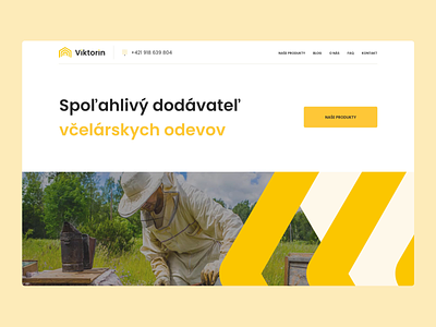 Web design - Beekeeping Clothes Brand bee beekeeping brand clean corporate creative eco ecology header honey illustration landing page layout nature shop web design yellow