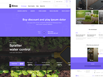 Discount Website discount flat fresh header layout play price sale ui ux web web design