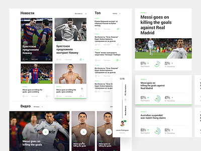 UI elements - Sport Portal analytics betting charts clean football header luxury sport ui ux