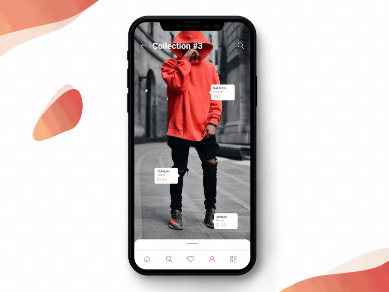 Catalog of clothes in online store animation app cleand design ecommerce fashion gif interaction ios shop ui ux