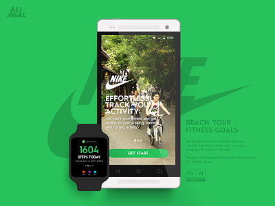 Nike Fitness App Concept android wear concept fitness gym health idea nike running sports ui visual design workout
