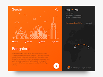 Daily UI #3 - Google Map Advanced Search cards clean flat free google icons illustration maps navigation play search sketch