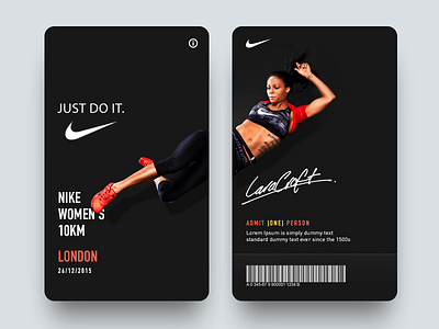 Daily UI #18 - Nike Pass design flat futuristic material metro modern nike sketch store ticket ui ultra