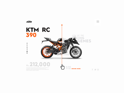 Daily UI #39 - KTM RC 390 app branding design ecommerce flat ktm layout logo typography ui ux web