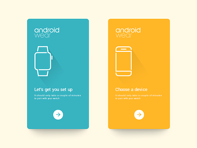 Daily UI #50 - Android Wear android wear clean colour google minimal on boarding watch welcome screen
