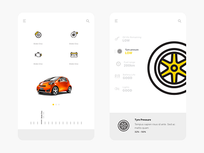 Car Care: Tyre Pressure automobile clean graph interface landing lifestyle minimal modern sport ui ux web