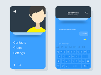 Chat 2d app card chat clean colour generate icon ios9 knob minimal scheme