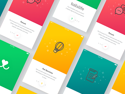 Walkthrough Screens 2.0 app design flat icon illustration ios logo type typography ui ux vector