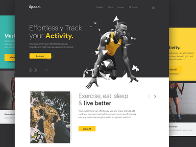 Speed. app design flat freebies icons nike sports track tracker ui web website