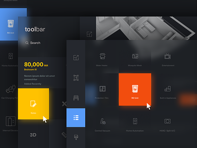 Feature Selection 2d blur customise dashboard design fluent icons illustration material system windows