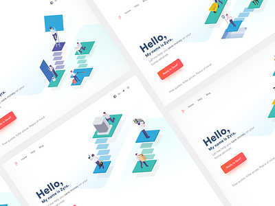 Zy Landing Page 2.0 homepage icon icons illustrations landing page layout mobile payment process responsive web website