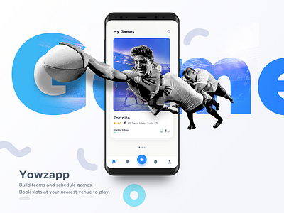 Yowzapp android dashboard freebies game invision ios mobile app my games sketch sports ui ux