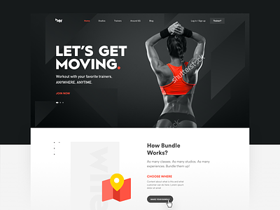 Let's Get Moving design icon interface layout minimal modern sketch ui web website
