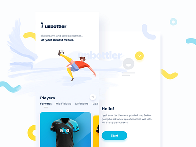 Unbottler app game illustration ios mobile app sketch sports ui unbottler ux