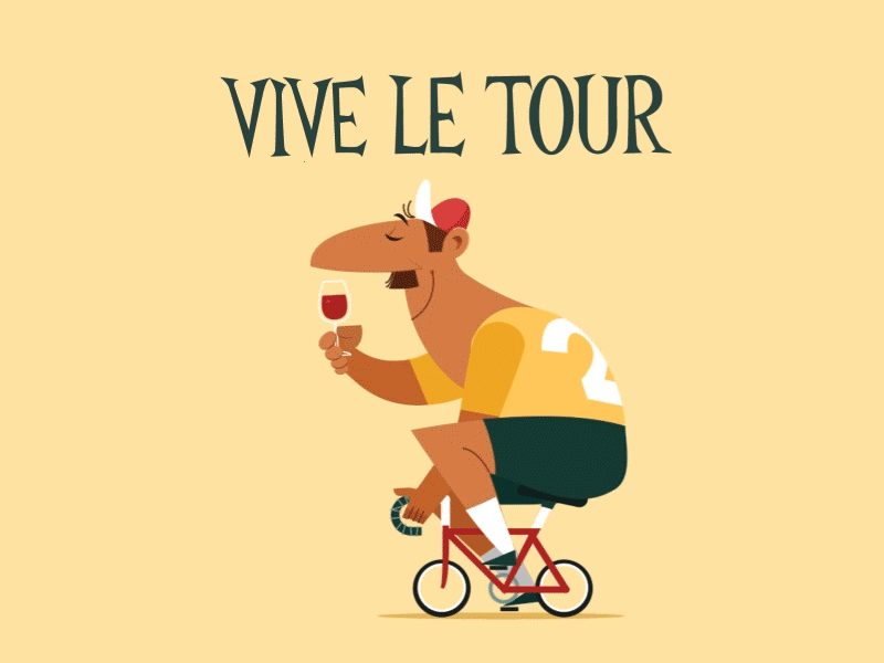 The final stage of the tour. clouds cycling happy illustration illustrator photoshop smile stylized summer tour de france vector wine