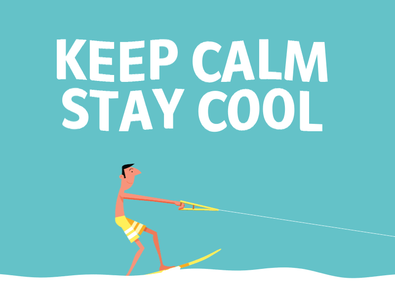 Stay Cool 2d animation flat design funny gif animation happy illustration illustrator moho12 photoshop smile stylized summertime vector waterski