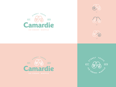 Camardie Logo branding design ice cream ice cream truck icon identity identity design logo logo design