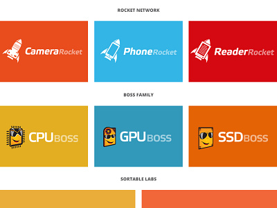 Project Grid boxes colours grid logo portfolio projects sortable