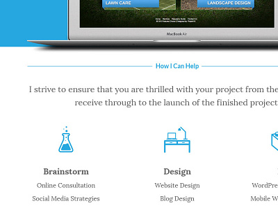 P19 Re-Design blue portfolio redesign website