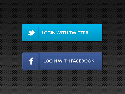 Twitter, Facebook Buttons buttons facebook interface login psd twitter ui