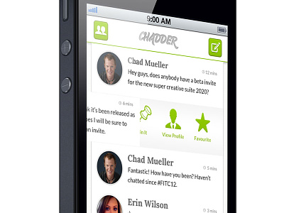 Chadder Lite app green ios iphone ui white