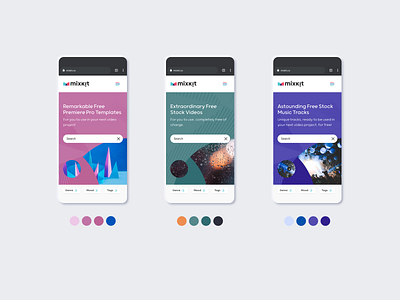 Mixkit Mobile Screens design mobile mobile design mobile ui music ui ui design video website