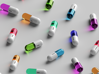 Take your pills people 3d c4d cinema4d depression happiness pills render