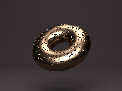 3D Gold Donut - modelled & rendered in C4D 3d c4d cinema4d donut gold