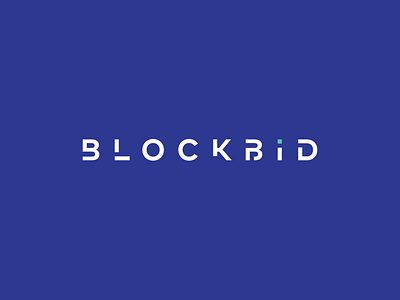 Blockbid branding identity blue branding crypto logo