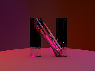 Glass N rendered in Cinema4D