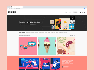 Mixkit Art - website design art artwork branding branding and identity branding design design illustration mixkit uiux website