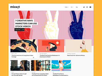 Mixkit.co - Blog homepage blog blog design blogging illustration ui uiux ux website